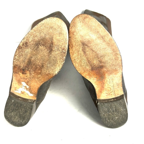 KORS Michael Kors Dark Brown Waxy Suede Leather Knee Boots Size 6 TINY FLAW - Picture 5 of 14